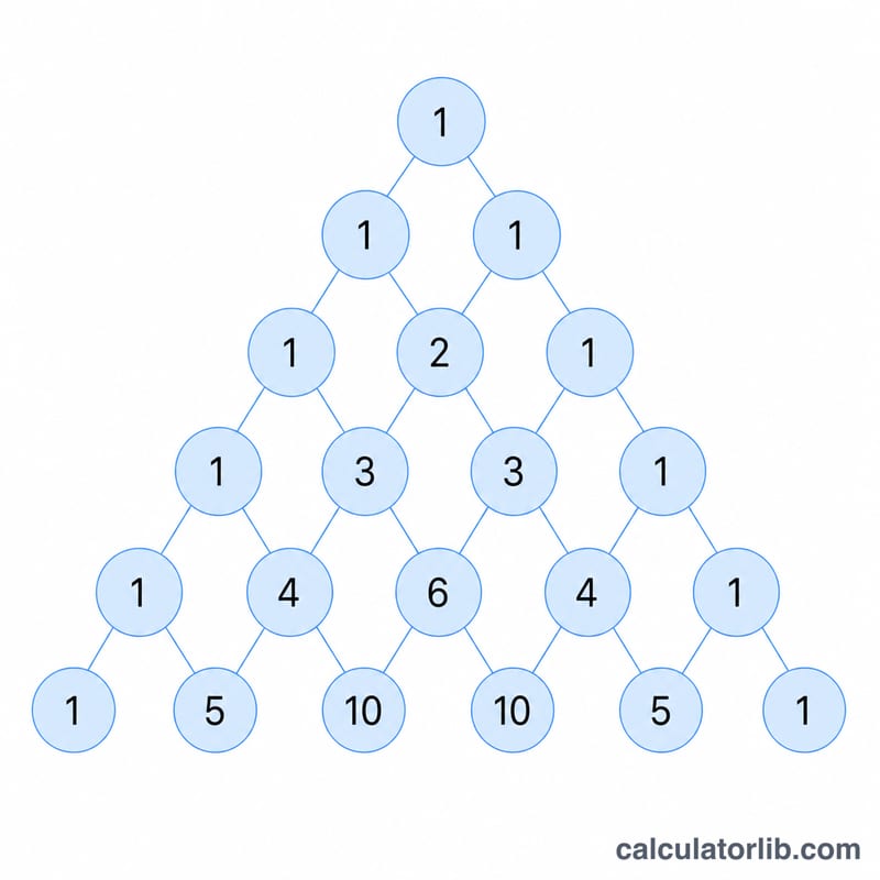 Pascal's triangle as rows of numbers forming a triangle