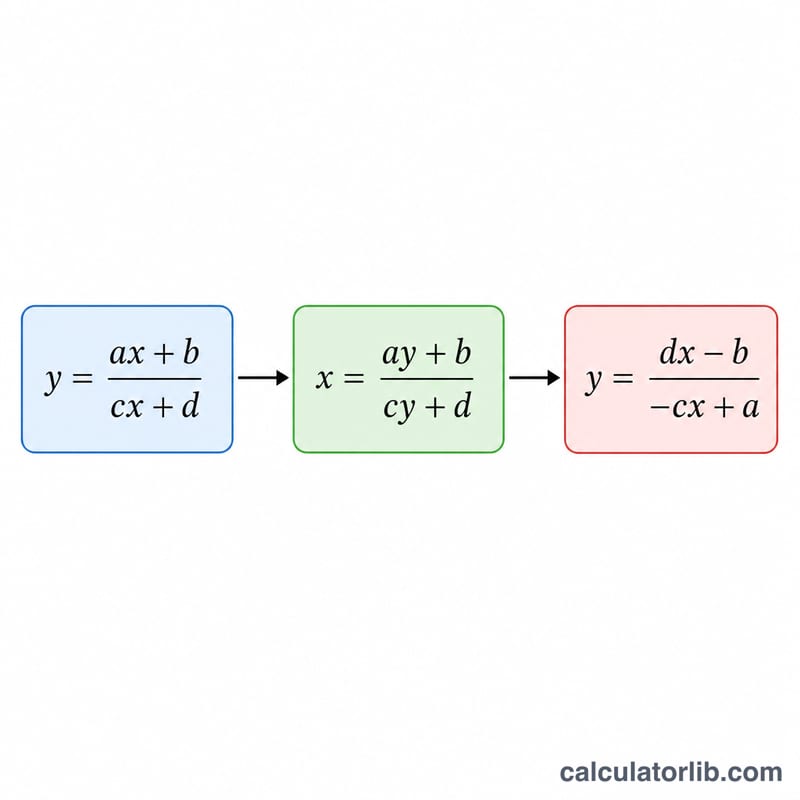 x と y を入れ替えてから解いて逆関数の式を求める