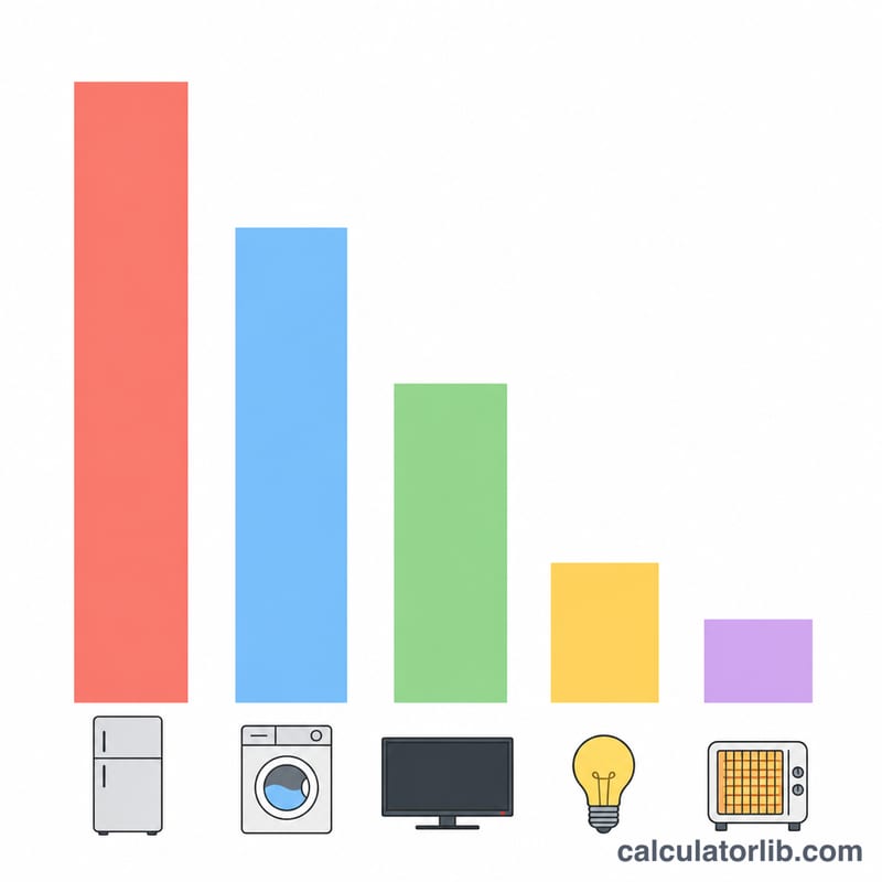 Bar chart comparing annual electricity costs of common appliances