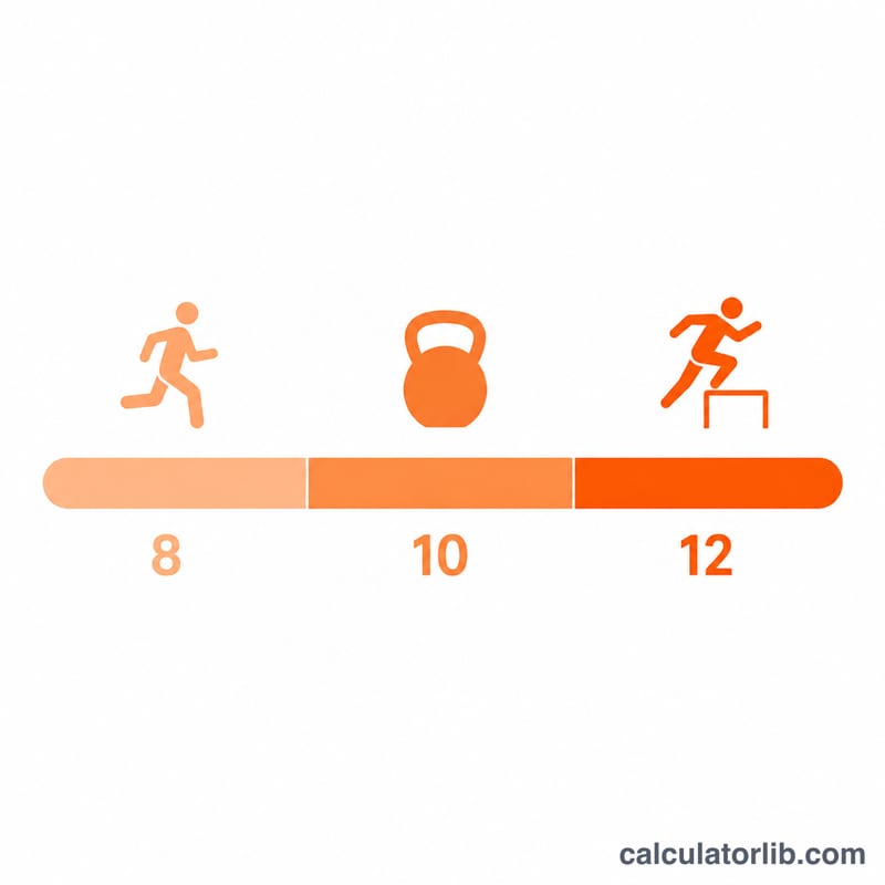 Intensity scale from MET 8 to MET 12 for CrossFit and HIIT effort levels