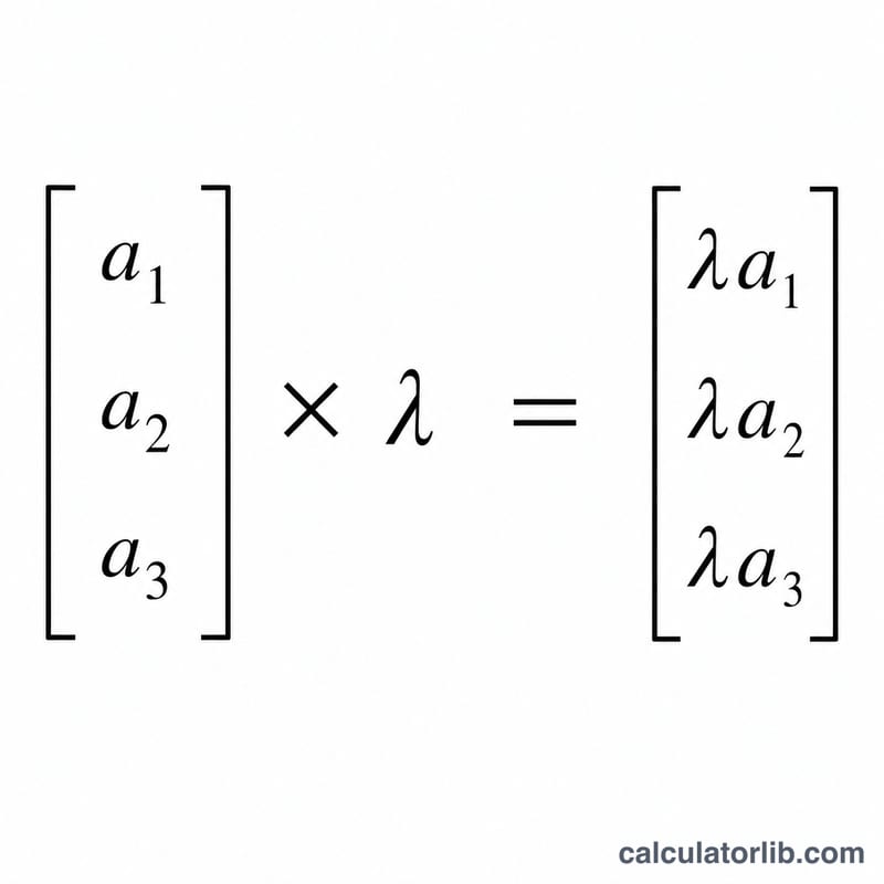 Chaque composante d'un vecteur multipliée par lambda pour donner un nouveau vecteur.