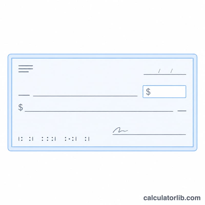 Blank check showing numeric amount box and written amount line