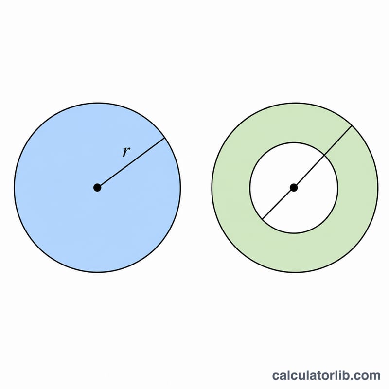 Circular cross-section of a shaft with radius marked for polar moment of inertia