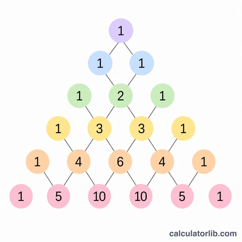 Pascal's triangle of binomial coefficients