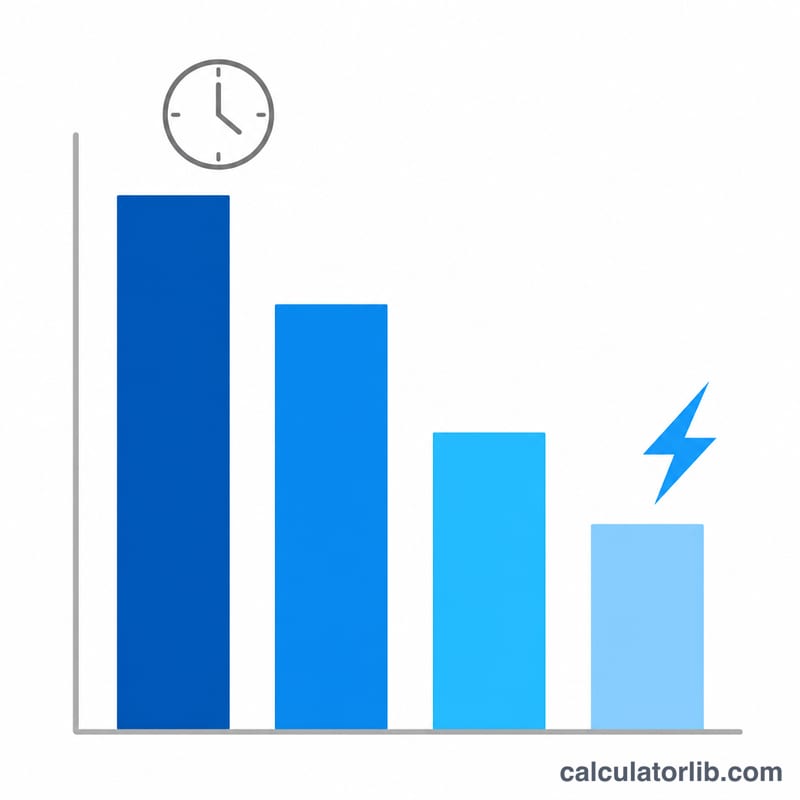Bar chart comparing download time of the same file across slow and fast connection speeds