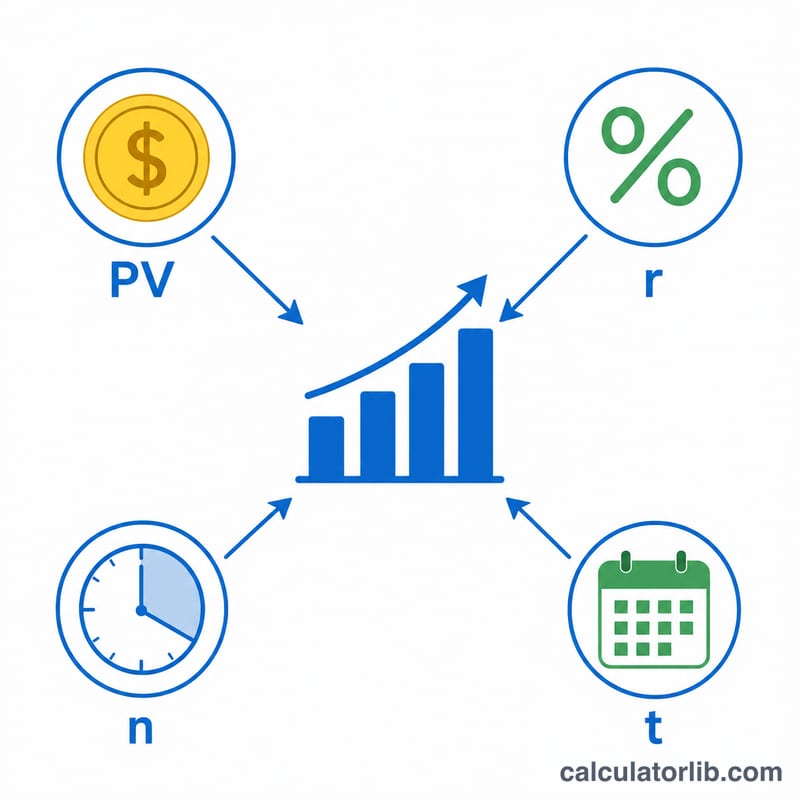 Components of the future value compound interest formula