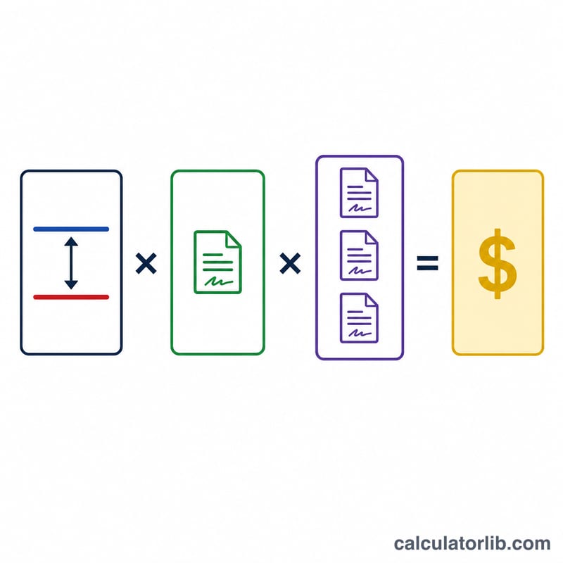 Bar diagram breaking down a futures PnL calculation into price difference times contract size times number of contracts