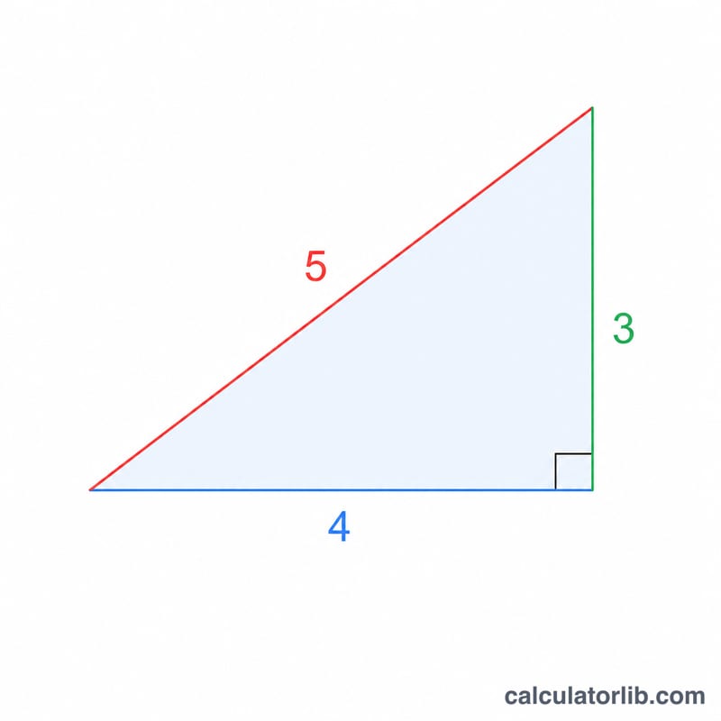 Right triangle with legs 3 and 4 and hypotenuse 5