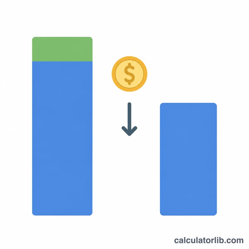 Before and after bars showing balance reduced after a monthly payment