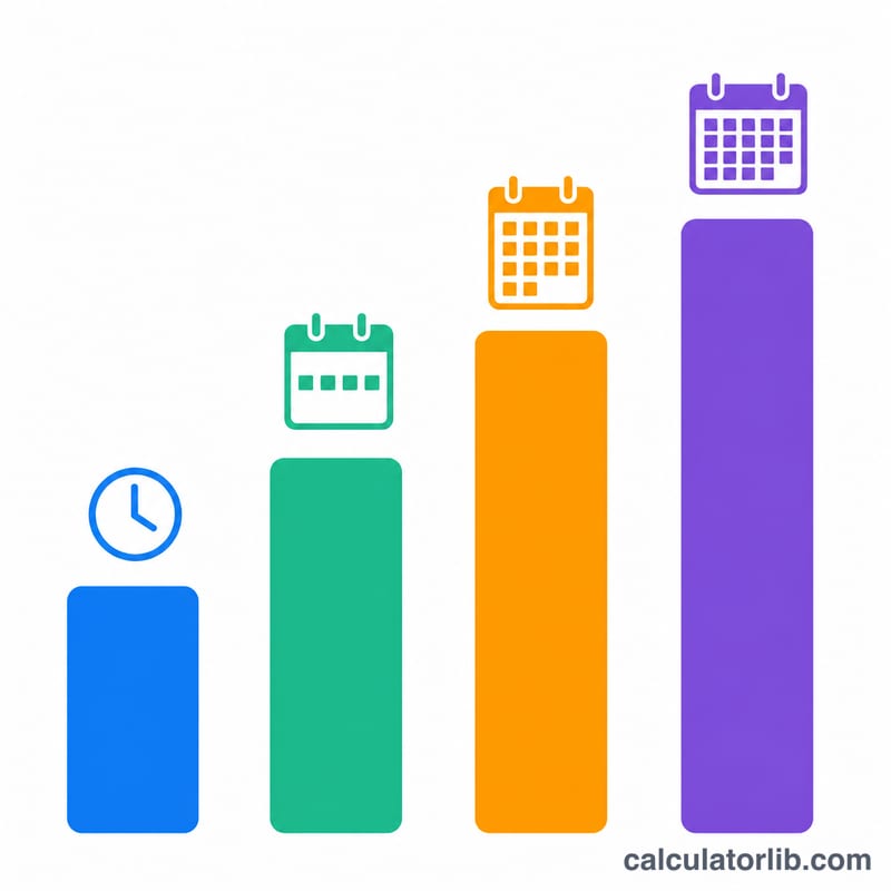 Bar chart comparing hourly, weekly, monthly and annual pay amounts