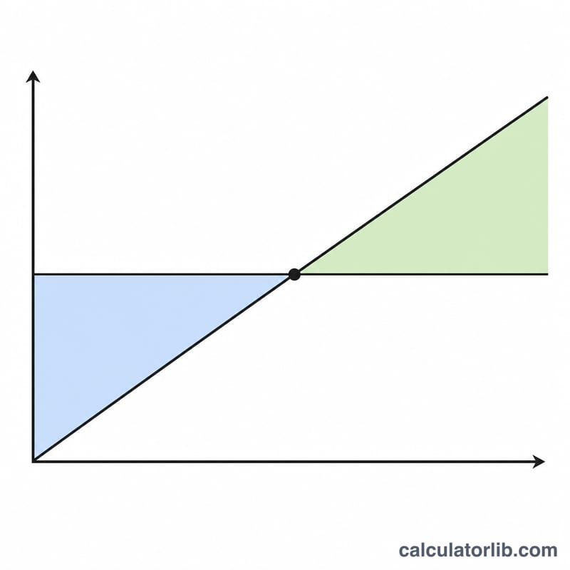 Line chart showing returns crossing the break-even point