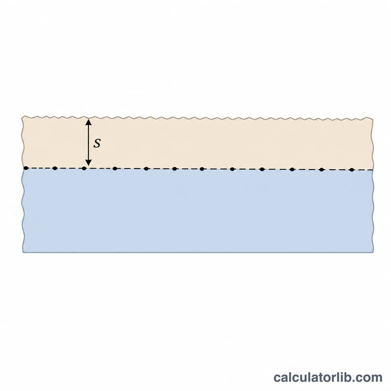 Cross-section of a fabric edge showing raw edge, seam allowance band, dashed stitch line and finished area