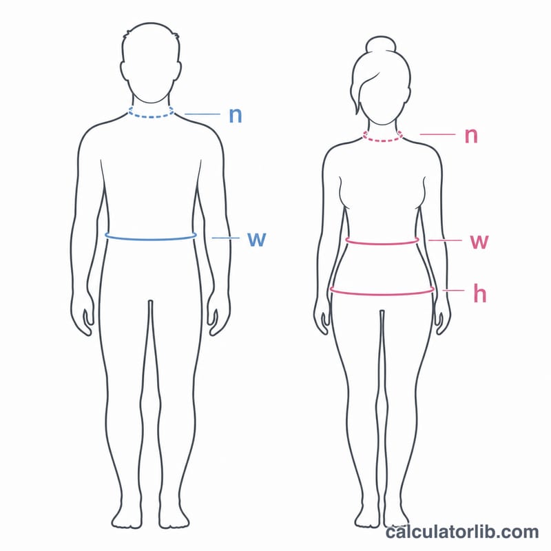Male and female figures showing different required measurements