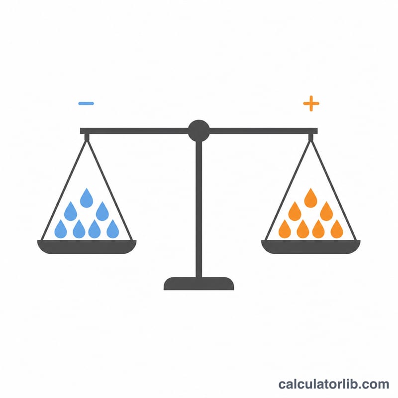 Balance diagram equating moles of acid and moles of base at equivalence