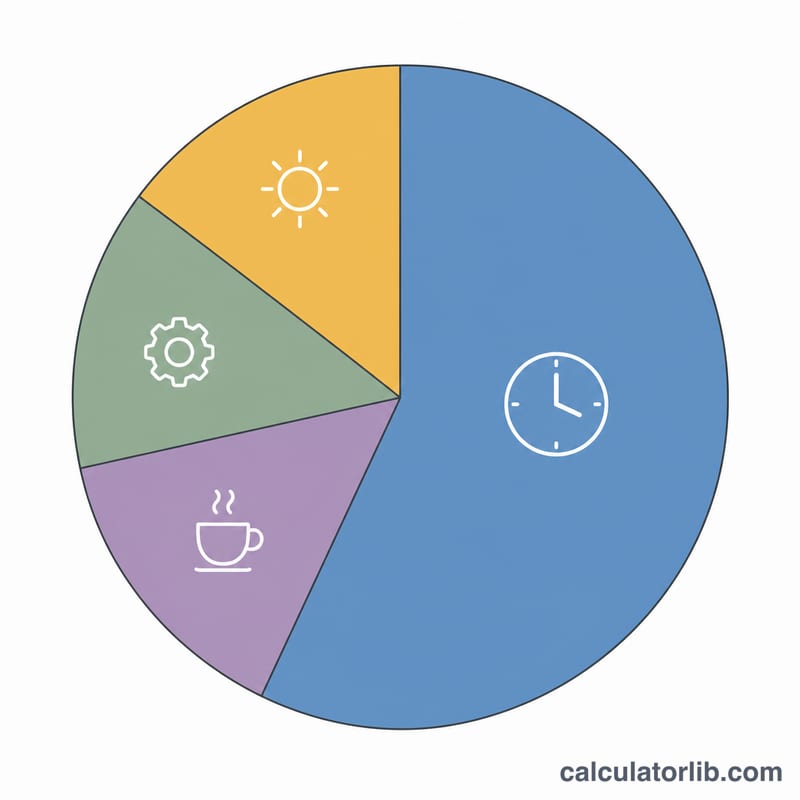 Pie chart showing total annual hours split into billable, vacation, admin and non-billable portions