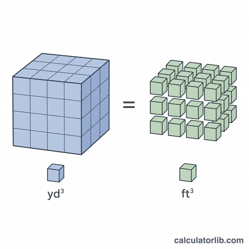Volume conversion from cubic feet to cubic yards