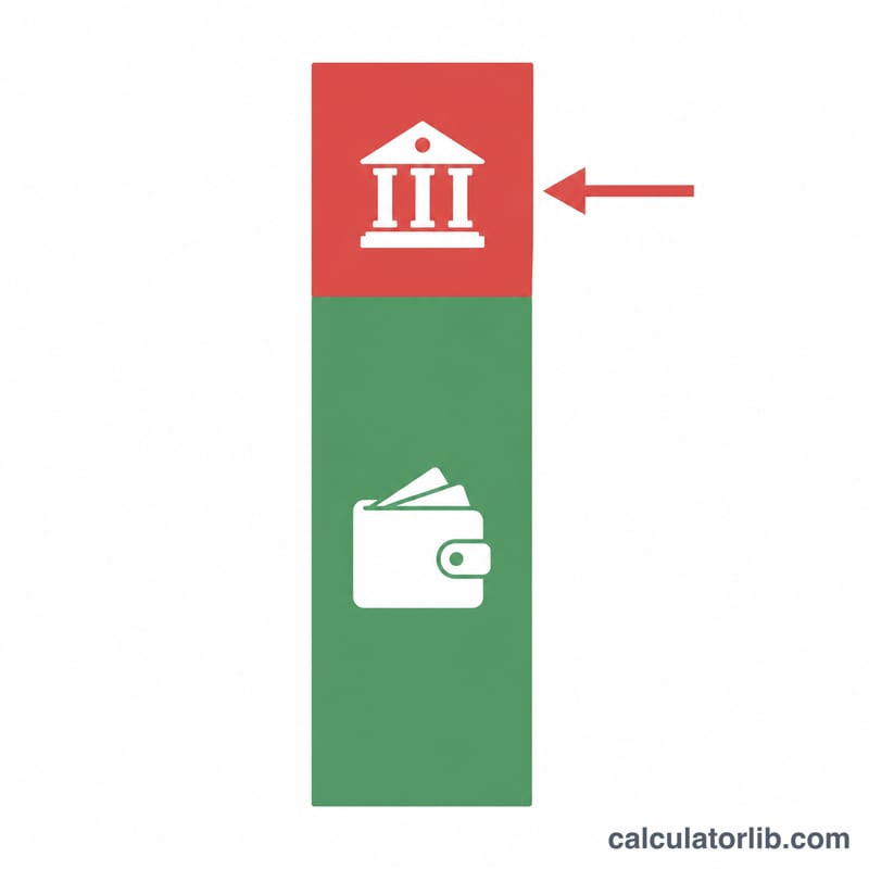 Bar showing RMD split into take-home portion and tax portion