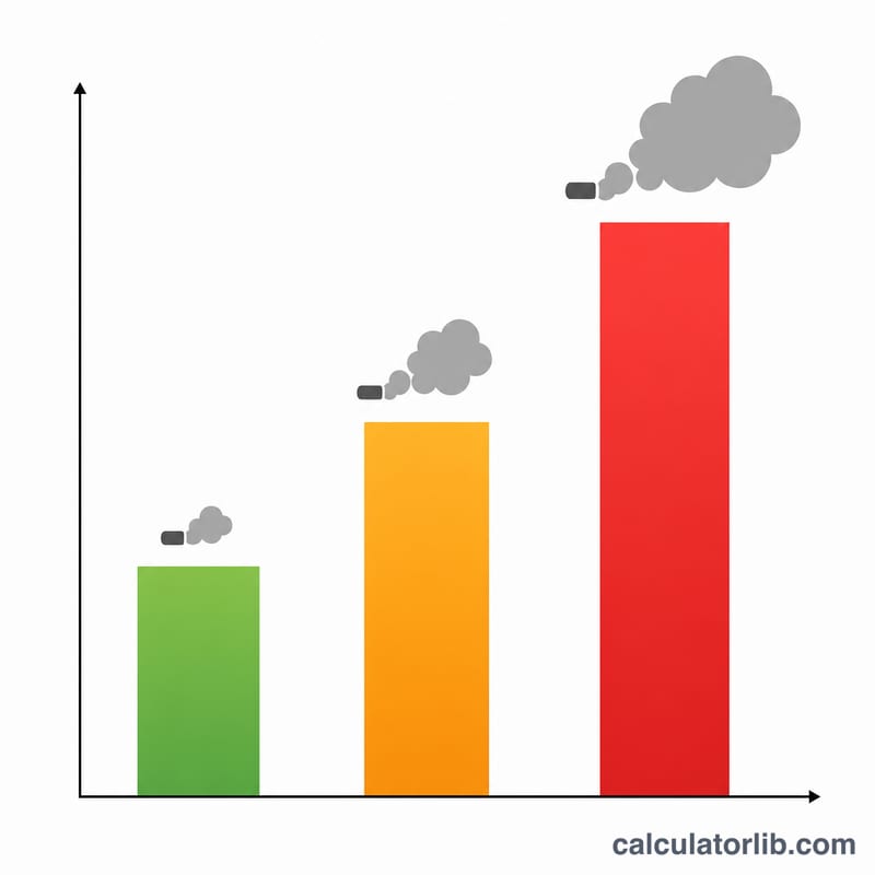 رسم بياني بالأعمدة يقارن ضريبة BIK السنوية للسيارات ذات انبعاثات CO2 المنخفضة والمتوسطة والعالية
