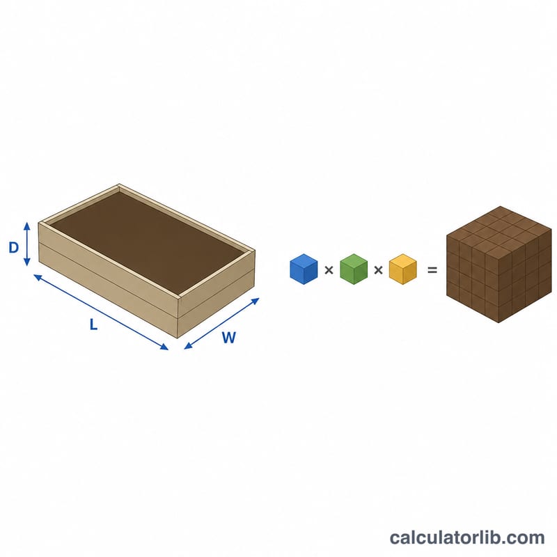 Worked example of a rectangular bed with sample dimensions