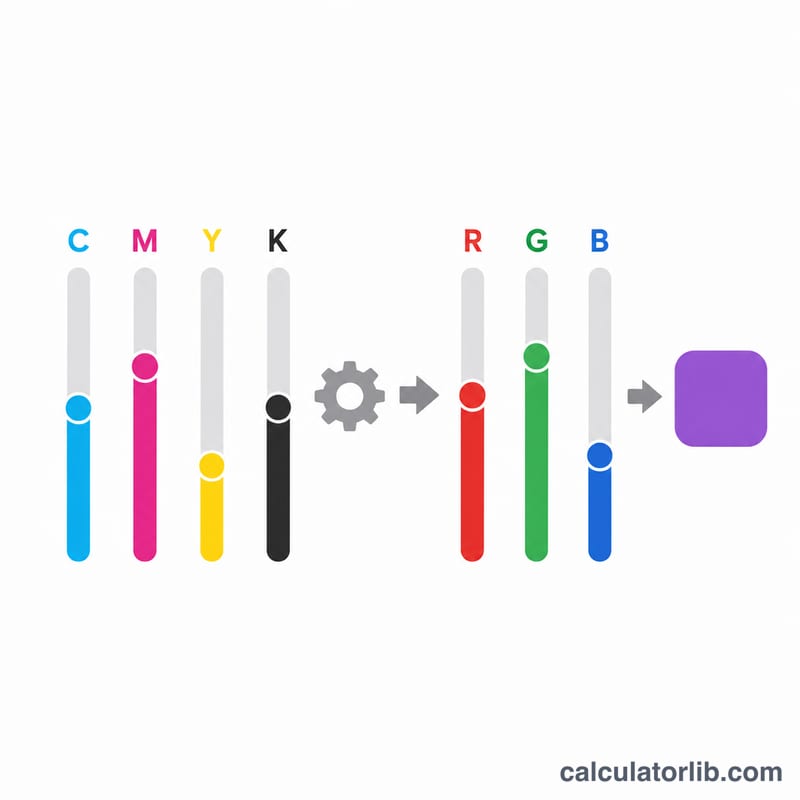 将 CMYK 值转换为 RGB 色块的流程图