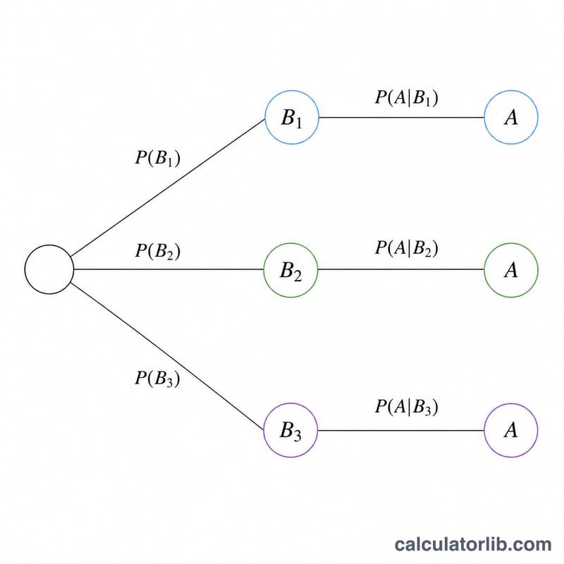 Tree diagram branching into partition events then into event A