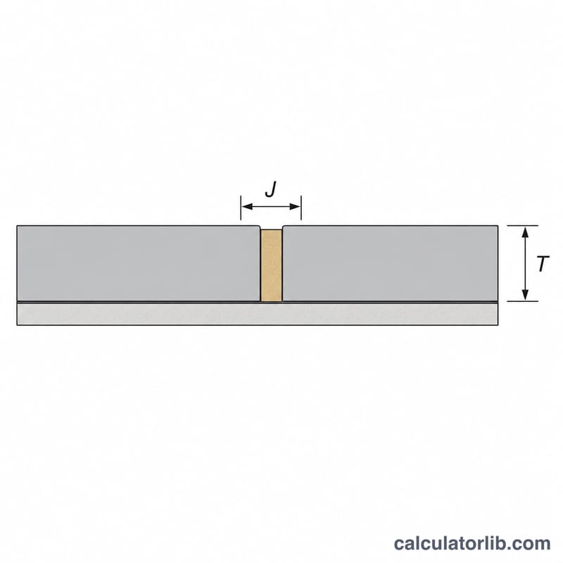 Side cross-section of a tile showing grout joint depth equal to tile thickness