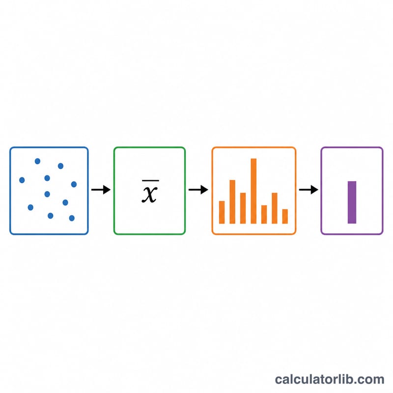 Step diagram: data set, compute mean, absolute deviations, then average them