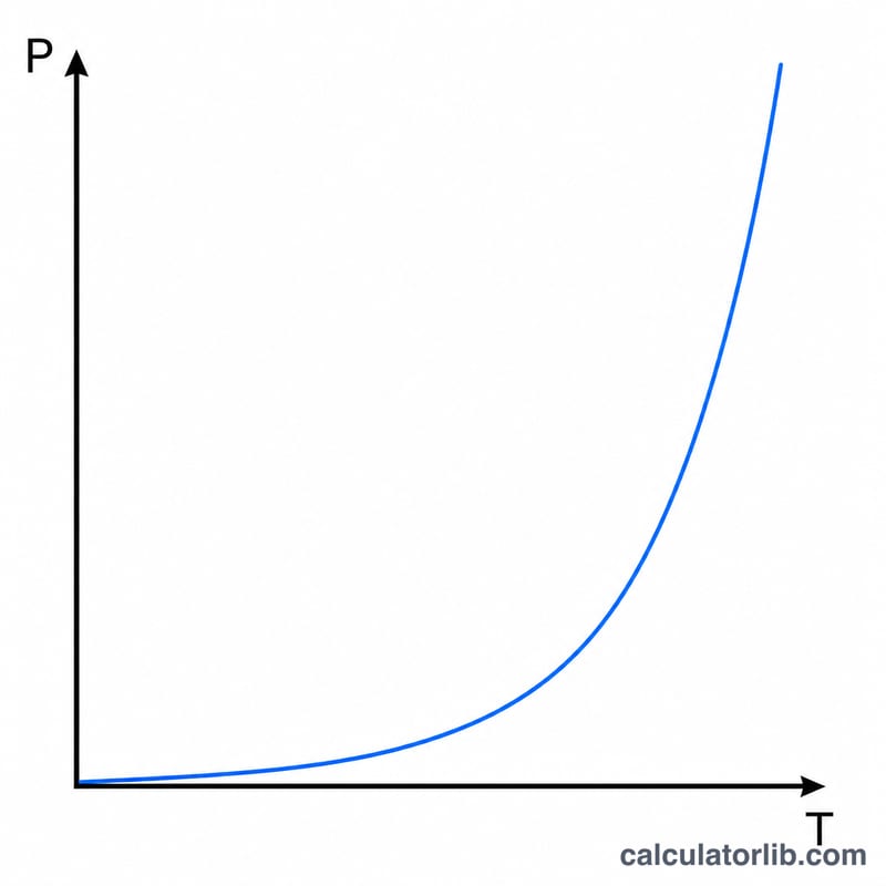 Diagrama que muestra P proporcional a T a la cuarta potencia como una curva ascendente pronunciada