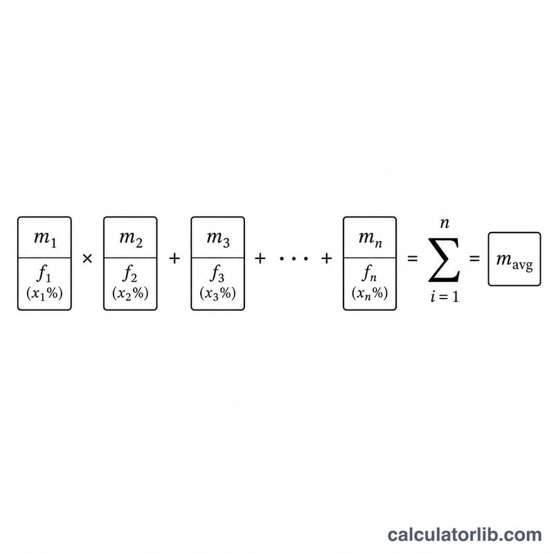 Diagram of isotope mass times fractional abundance terms summed together