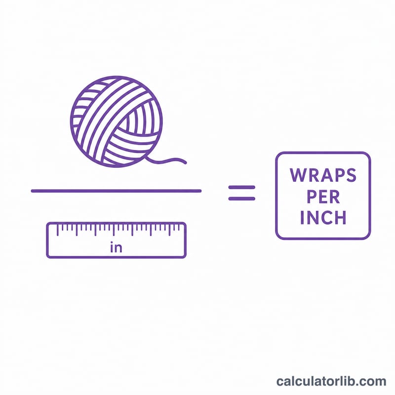 Formula triangle showing WPI equals wraps divided by inches