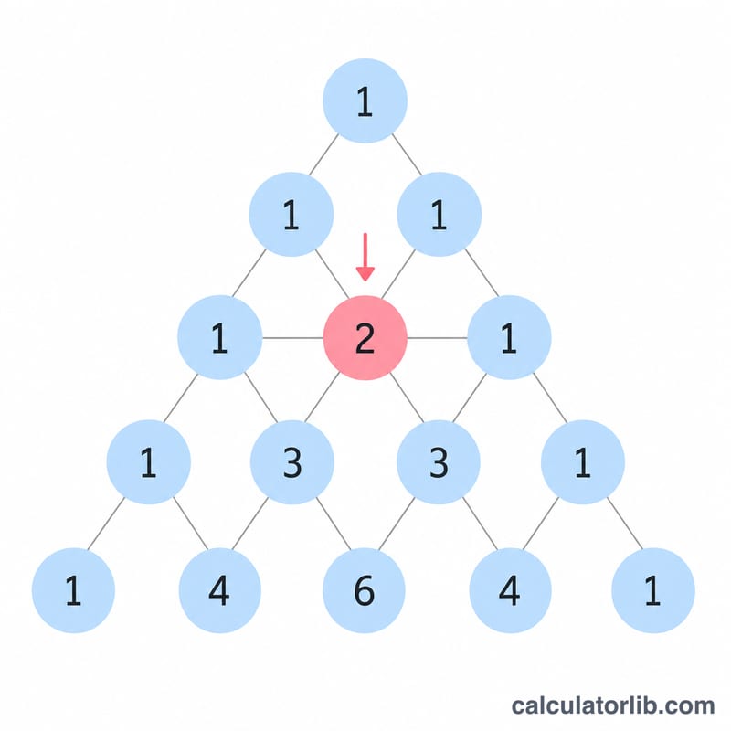 Pascal's triangle highlighting one coefficient row