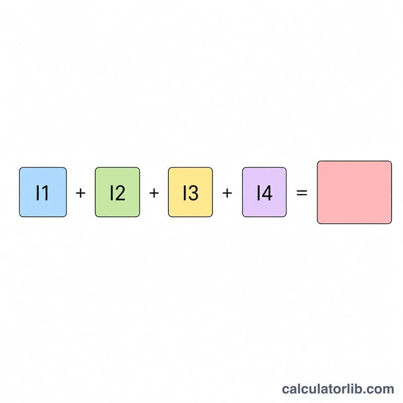 Sum of four income variables equals household income