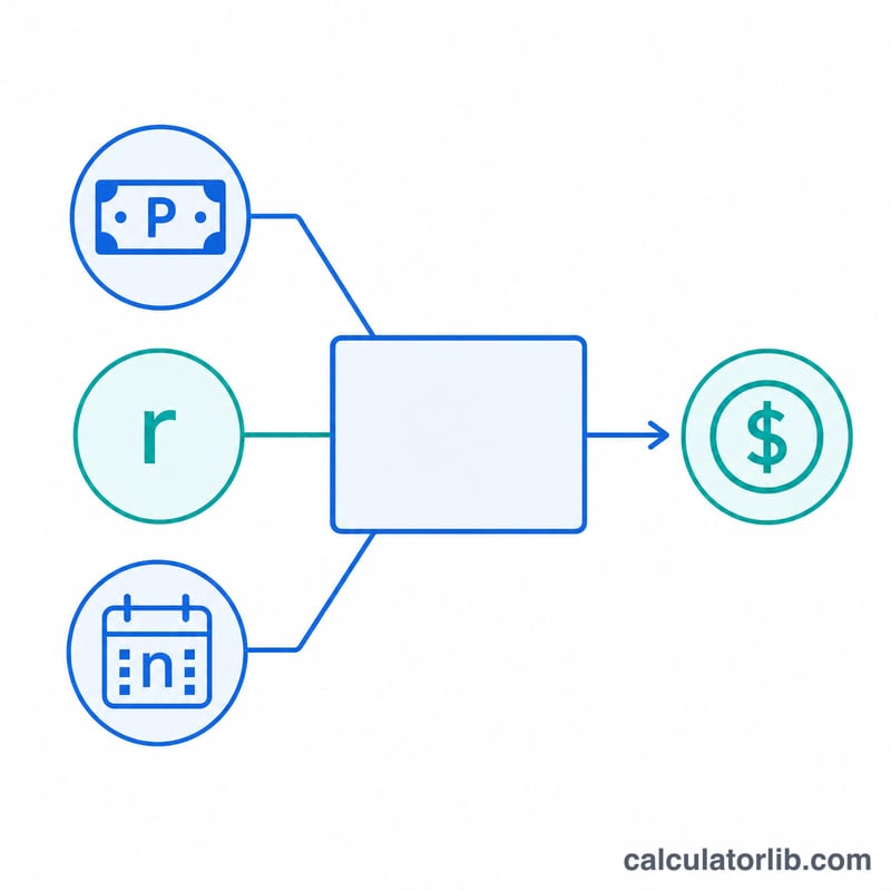 Flat diagram of the amortizing loan payment formula variables