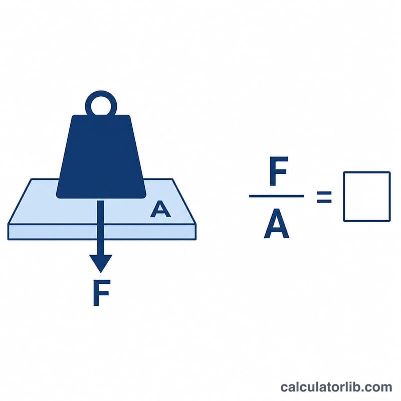 Worked example of a force applied over an area resulting in pressure in PSI