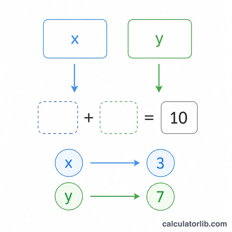 Substituting numeric values into variables x and y