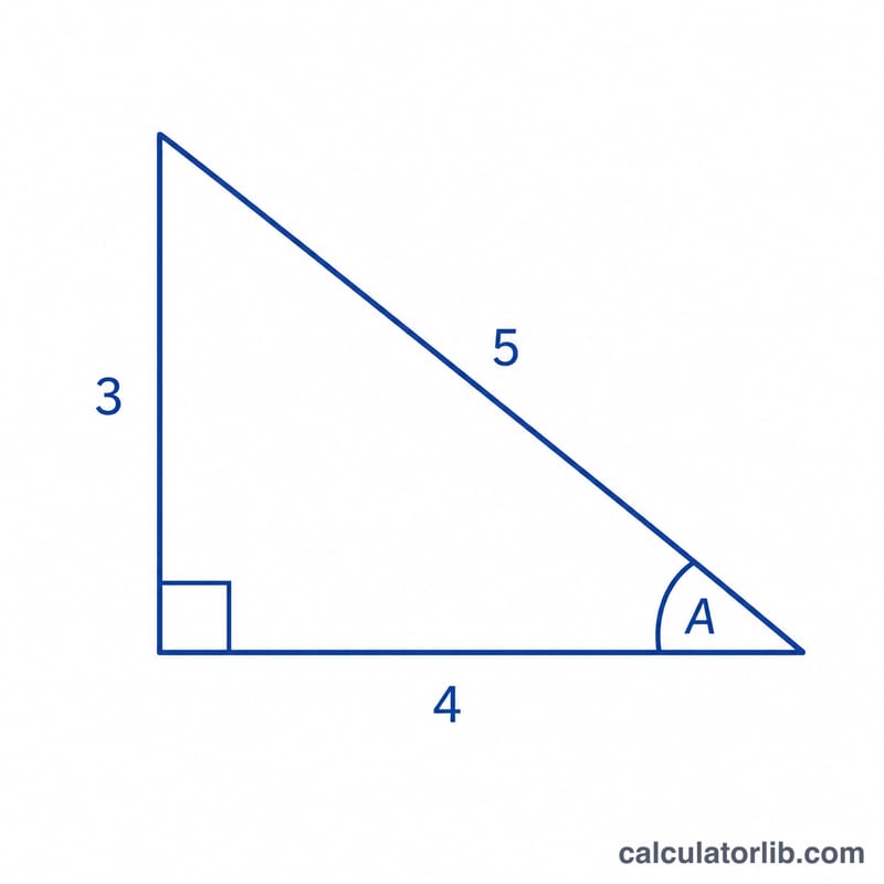 Right triangle with legs 3 and 4 and hypotenuse 5