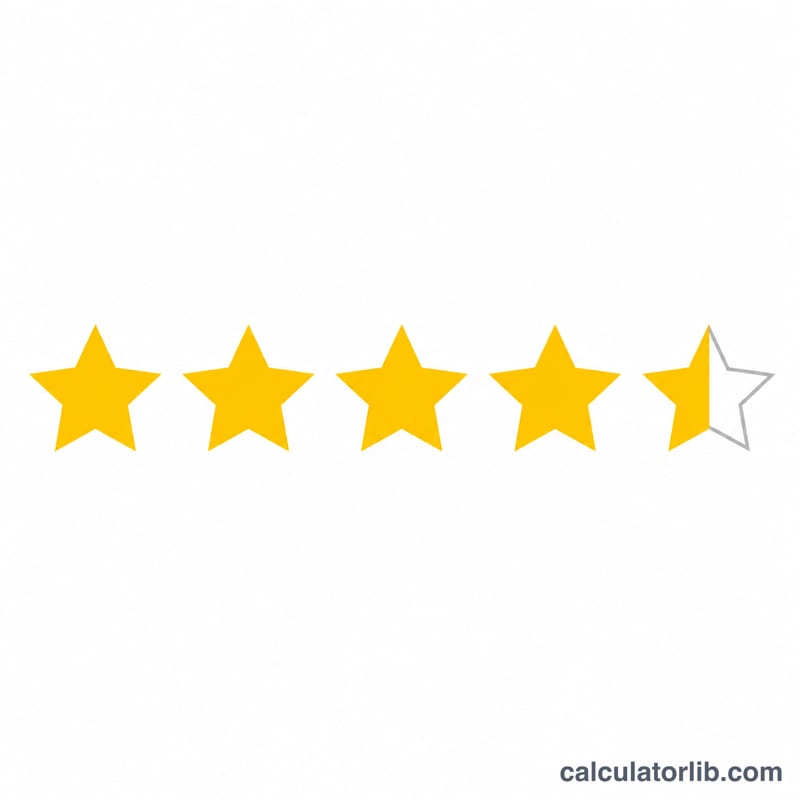 Row of five stars with a partial fill representing a fractional average rating