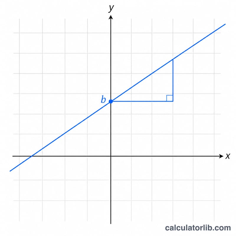 Line on coordinate axes showing slope and y-intercept