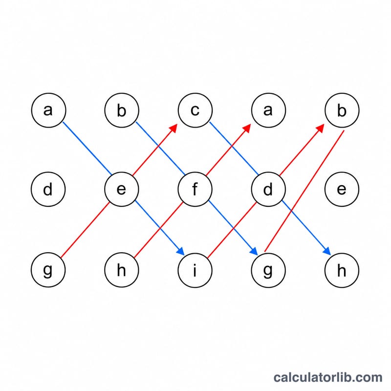 Rule of Sarrus diagonals for computing a 3x3 determinant