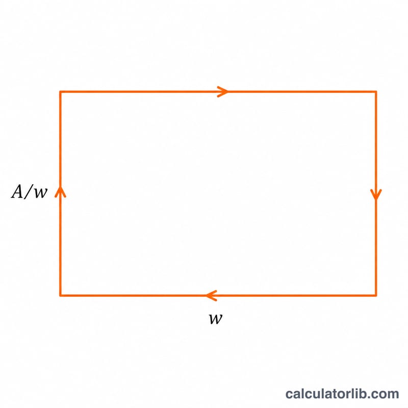 Rectangle showing a worked example with sample width and computed height