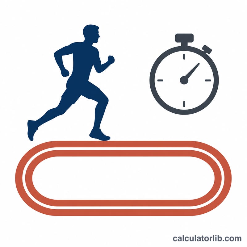 Runner with a stopwatch and a two-mile track loop