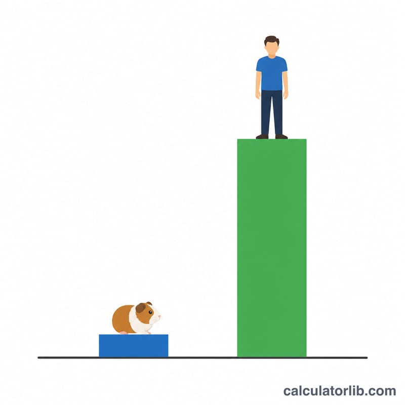 Kobay ile insan ömrünü karşılaştıran çubuk grafik