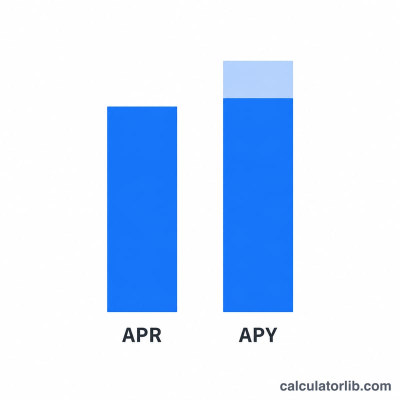 Two contrasting bars representing APR and APY