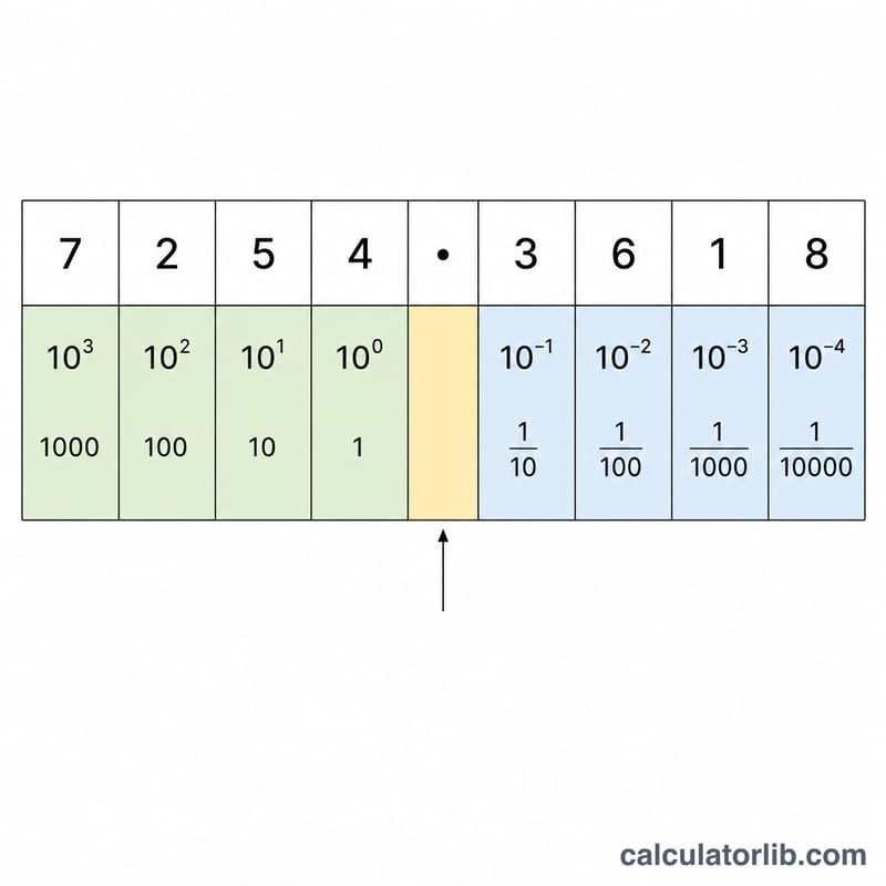 Decimal number 1000.45 expanded across place values including tenths and hundredths