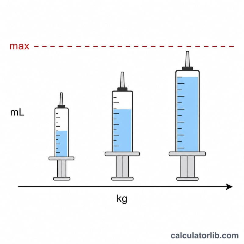 Syringe fill increasing with weight but capped at a maximum dose