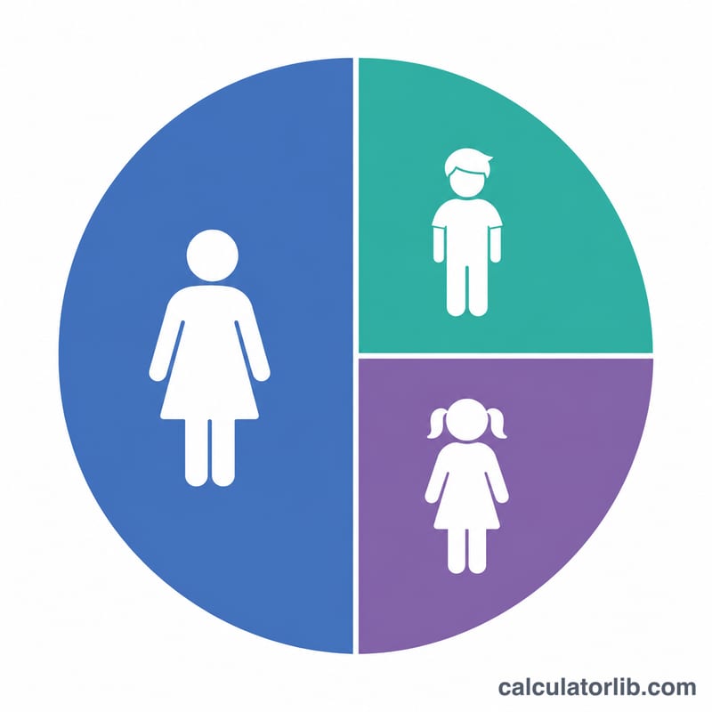 Estate divided into statutory shares between a spouse and two children
