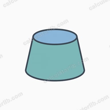 Cone Frustum Volume Calculator (Diameters)